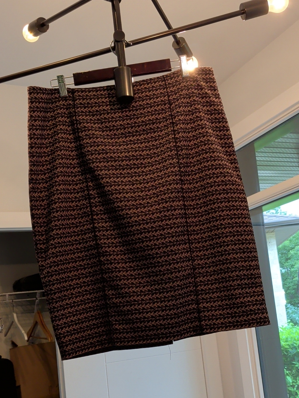 Moschino Brown Textured Pencil Skirt